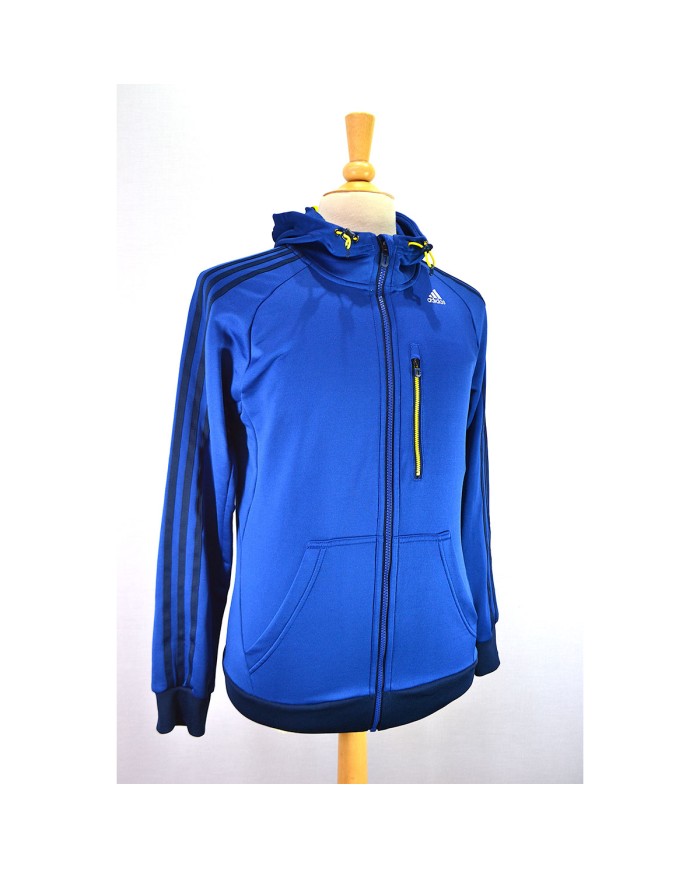 Adidas track-jacket hoodie climalite blue S