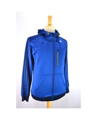 Adidas track-jacket hoodie climalite blue S