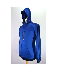 Adidas track-jacket hoodie climalite blue S