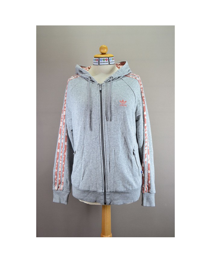 Adidas hoodie zipper gray L