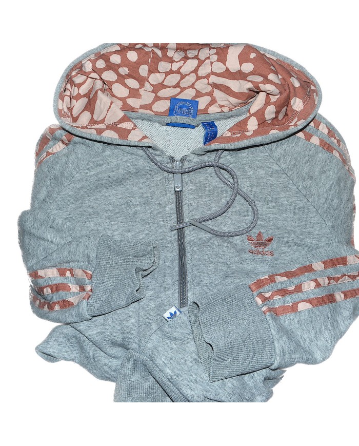 Adidas hoodie zipper gray L