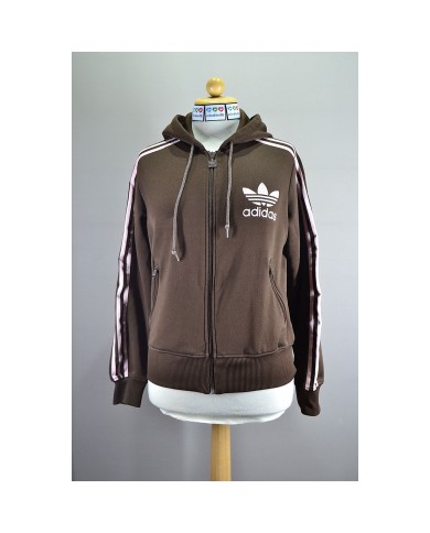Adidas hoodie zipper brown M