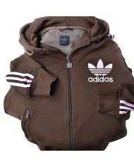 Adidas hoodie zipper brown M